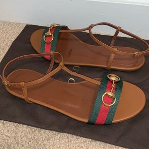 GUCCI leather horsebit sandals EU38.5 LIKE NEW